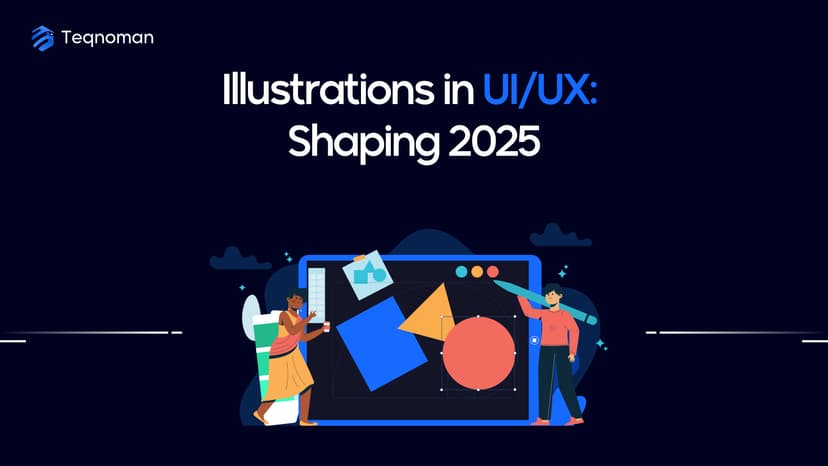 Modern UI/UX design with creative illustrations in 2025
